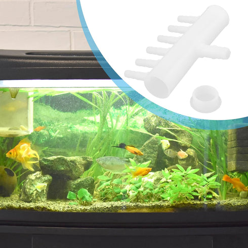 Air Control Valves, 6 Outlet Plastic Pond Pump Manifold Air Divider Valve for Aquarium Fish Tank, 0.22inch Dia (White)...