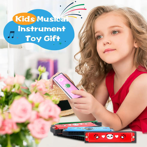 15 Pack Harmonica Toy for Kids Cartoon Harmonica with Double Row of 16 Holes Musical Instrument Toy for Toddler Kids Adult Beginners' Musical Inst...