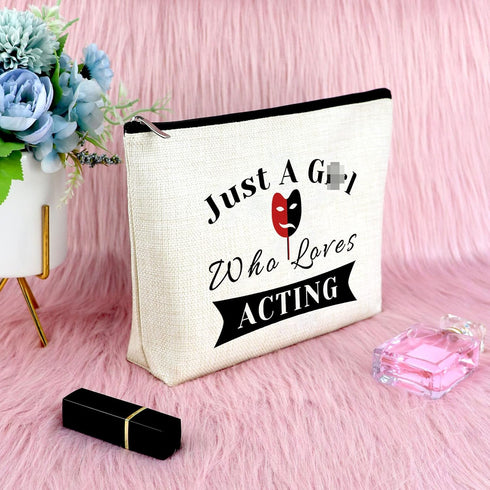 Theatre Life Makeup Bag Funny Birthday Gift for Actor Friendship Gift for Women Cosmetic Bag Thespian Inspirational Gift Retirement Gift for Drama...