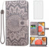 Phone Case for Samsung Galaxy A42 5G Wallet Cases with Tempered Glass Screen Protector Sunflower Leather Slim Flip Cover Card Holder Stand Cell Ac...