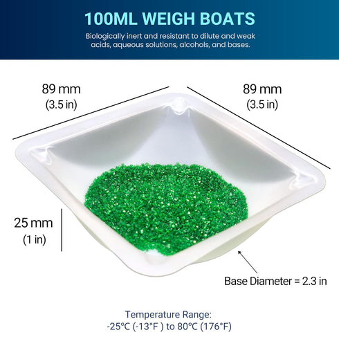 Weigh Boats Medium - 125 Pack 100ml Plastic Disposable Trays for Scale, Square Weighing Dishes for Powder Weight, Epoxy, Food Samples - Pour Boat ...