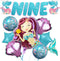 Giant Mermaid 9th Birthday Decorations for Girls - Pack of 8 | Mermaid Party Decorations with Balloons & Favors...