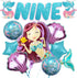 Giant Mermaid 9th Birthday Decorations for Girls - Pack of 8 | Mermaid Party Decorations with Balloons & Favors...
