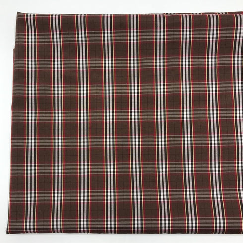 Brown Checkered Plaid Fabric Light Weight Yarn Dyed Polyester Tartan Width 57inches for DIY Home Decor Craft (2 Yard pre Cut)...