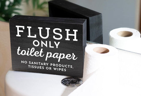 Do Not Flush Sign for Bathroom - Septic System Signs for Bathroom Signs for Business or RV Bathroom Sign and Cabin Bathroom Sign Black...