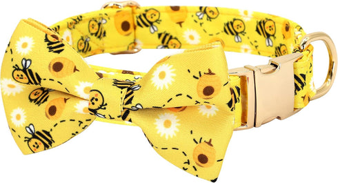 Beirui Soft & Comfy Dog Bow Tie Collar with Multicolor Patterns - Cute Boy Girl Dog Collars with Metal Buckle - Detachable Bowtie Dog Collar Gifts...