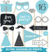 Fully Assembled Sweet 16 Birthday Photo Booth Props - Set of 30 - Teal Blue & Silver Selfie Signs - 16th Party Supplies & Decorations - 16th Bday ...