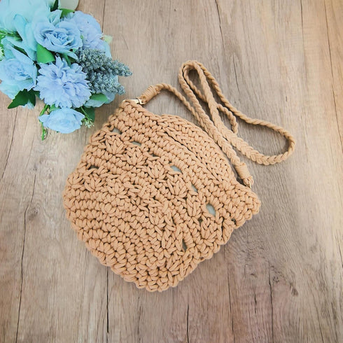 Summer Crossbody Bag Crochet Purse Women Handbag Beach Bag Knit Bag Shoulder Bag for Travel Vacation Khaki...