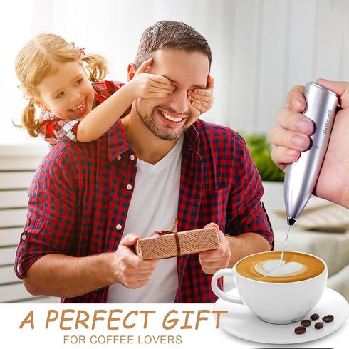 Hand Mixer Milk Frother for Coffee - Dutewo Frother Handheld Foam Maker for Lattes, Electric whisk Drink Mixer Mini Foamer for Cappuccino, Frappe,...