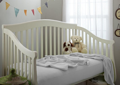 American Baby Company 100% Natural Cotton Fitted Crib Sheet 52" x 28" - Soft, Breathable, Hypoallergenic & Gentle Toddler Bed Sheet, White, Neutra...