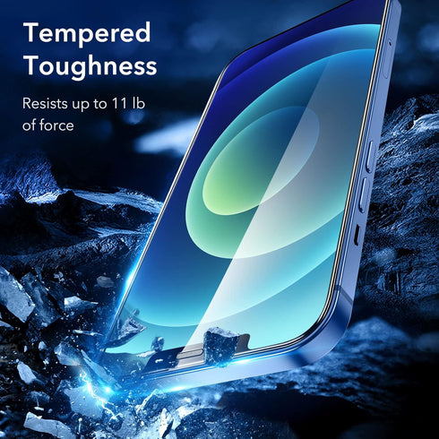 ESR for iPhone 12 Screen Protector, iPhone 12 Pro Screen Protector, Tempered-Glass with Easy Installation Frame compatible with iPhone 12/12 Pro 6...