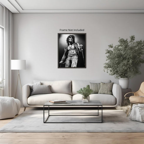 Posterizer 1 pcs-retro rock and roll muscian-black and white photo 3-Photography Art-Retro Art-Decorations for Bedroom, Office, Living Room - unfr...