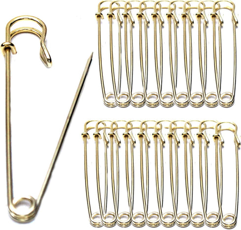Safety Pins, 4" Large Safety Pins, Set of 20, Large Safety Pins, Clothing Safety Pins, Blankets, Crafts, Skirts, Short Skirts, Oversized Heavy Dut...