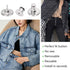 12 Sets Button Pins for Loose Jeans, No Sew and No Tools Instant Replacement Snap Tack Pant Button, Ceryvop Reusable and Adjustable Metal Pants Bu...