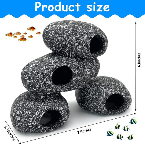 Hamiledyi Cichlid Rock Cave Betta Hideout Resin Aquarium Decoration Caves Small Fish Shelter Stone Hideaway Resin Fish Tank Accessories Ornaments ...