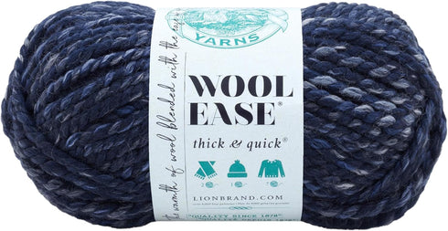 Lion Brand Yarn Wool-Ease Thick & Quick Yarn, Soft and Bulky Yarn for Knitting, Crocheting, and Crafting, 1 Skein, River Run...