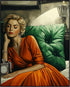 Posterizer 1 pcs-romantic scene-woman in orange dress-Vintage Art-Inspirational Women's Art-Gift for Woman, Women, Wife, Girlfriend- unframed wall...
