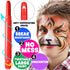 Jim&Gloria Water Based Face Paint Kit with Stencils, 12 Large Professional Face Painting Kit for Kids Party Facepaint Halloween Makeup Washable Bo...