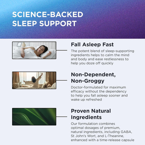 DR. EMIL NUTRITION EZ Doze Melatonin-Free Natural Sleep Aid with L-Theanine, GABA & 5HTP - Extra Strength Sleeping Pills for Adults - Safe and Non...