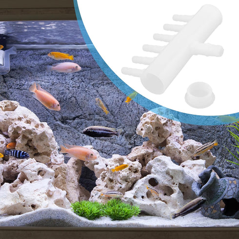 Air Control Valves, 6 Outlet Plastic Pond Pump Manifold Air Divider Valve for Aquarium Fish Tank, 0.22inch Dia (White)...