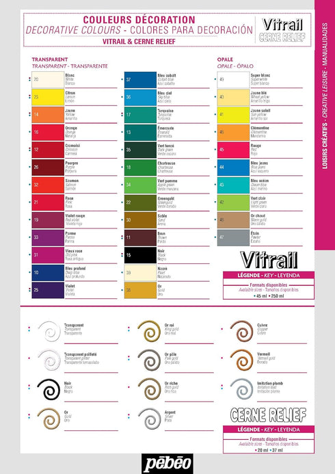 Pebeo Vitrail, Stained Glass Effect Paint, 45 ml Bottle - Gold, 1.52 Fl Oz (Pack of 1)...