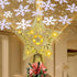 Christmas Tree Topper Lighted with Star Projector, LED Rotating 3D Glitter Tree Topper for Christmas Tree, Christmas Decorations Lights (Golden)...