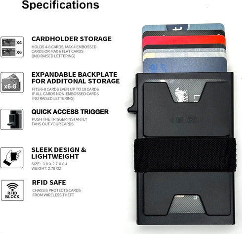 Aluminium Cardholder Wallet for Men | RFID Blocking Layer | Stainless-Steel Construction | Slim & Minimalist Aluminium Wallet with Push Button for...