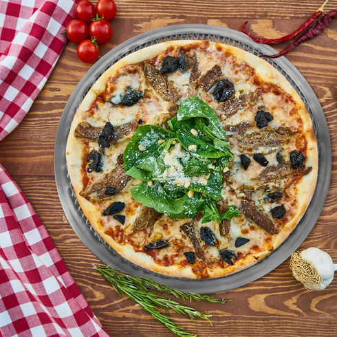 Alipis Pizza Screen Pizza Pan Net: 11inch Stainless Steel Pizza Baking Screen, Round Mesh Pizza Pan, Pizza Crisper Tray, Bakeware for Oven Bbq...