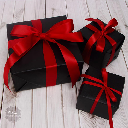 Ribbli 3 Rolls Double Faced Satin Red Craft Ribbon,Total 30 Yards,(1/4 Inch x 10-Yard,5/8 Inch x 10-Yard,1 Inch x 10-Yard),Use for Bows Bouquet,Wr...