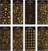 Gold Stamping Stickers for Kids & Toddlers 8 Sheets 400+ Gilding Peel-Off Stickers for Scrapbooking Bullet Journal Including Outer Space,Leaves,Sn...