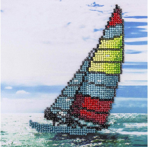 Diamond Art By Leisure Arts Kit 8x8 Beginner Sailboat......