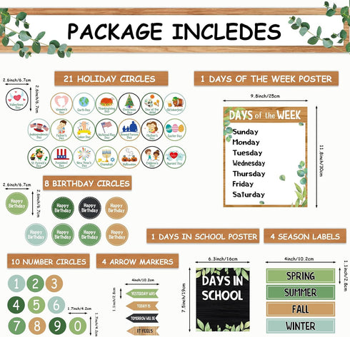 Farmhouse Classroom Calendar Set Bulletin Board Sets for Teachers Bulletin Board Calendar with Numbers Month Weather for Classroom Decor School Ca...