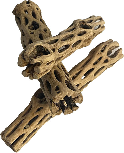 Awesome Aquatic Natural Cholla/Choya Wood 3 Pieces 6” for Shrimp Habitat and Food Treat Hermit Crabs Plecos Aquarium Decoration Lowers pH Hideouts...