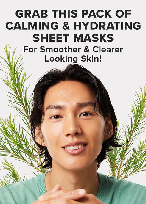 I DEW CARE Sheet Mask Pack - Here's The Tea Tree | with Tea Tree Leaf Extract, Soothing, Balancing Korean Face Mask Set for Oily & Sensivitive Ski...