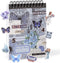 RISYPISY 473PCS Vintage Washi Sticker Book for Scrapbookling - 50 Sheets Blue Pre-cut Journaling Stickers, Ephemera for Junk Journal Supplies DIY ...