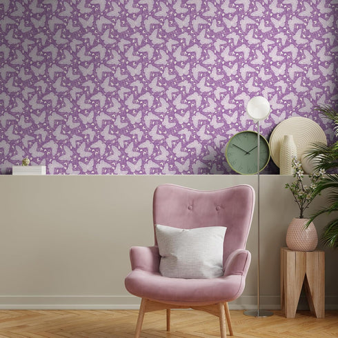 Purple Butterfly Floral Wallpaper Peel and Stick Violet Flower Wallpaper Removable Temporary DIY Contact Paper for Cabinet Drawer Bedroom Girls Ro...