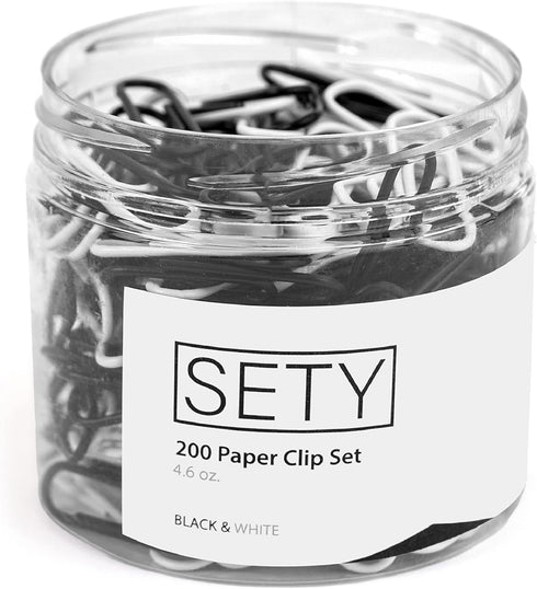Paper Clips- Paper Clips for Office,School, and Personal Use-Small Paper Clips-Durable and Corrosion-Resistant File Folder Clips-(200 pcs, Black a...