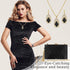 Quelay 4 Pcs Women Satin Clutch Purse Handbag Evening Bag for Wedding Banquet Handbag Vintage Necklace Earrings Jewelry Set...