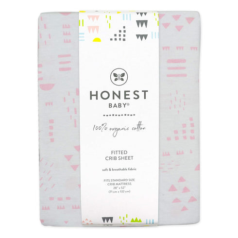 HonestBaby Fitted Crib Sheets Fits Standard Mattress Bassinet, Mini Prints 100% Organic Cotton Baby Boys, Girls and Unisex (LEGACY), Pattern Play ...