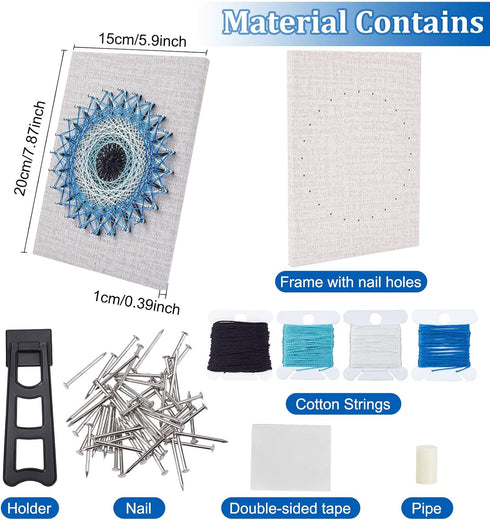 WEBEEDY DIY 3D String Art Kit for Adults Beginners, Evil Eye Craft Kit, Include All Necessary Accessories and Frame, Home Wall Decorations Unique ...