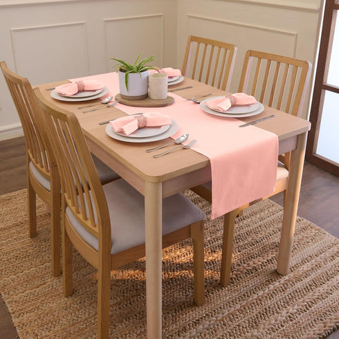 Encasa Cotton Cloth Napkins | Set of 12 | Size 17"x17" | Peach Solid Color | Machine Washable...