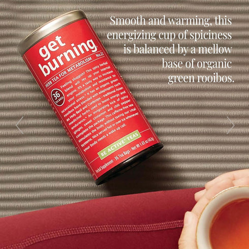 The Republic of Tea Green Rooibos Tea - Get Burning - Herbal Tea For Metabolism, 36 Tea Bag Refill...