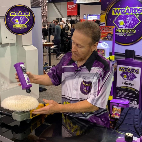 Wizards Finish Cut Buffing Pad - Velcro Backed, Blended Wool and Polyester, One-Step Buffer for Car Detailing - Cutting and Finishing Pad in One f...
