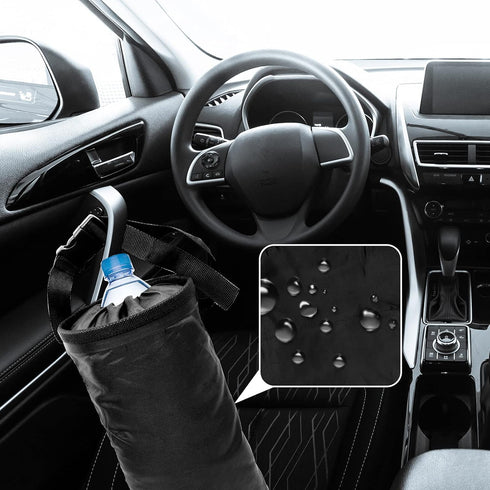 Car Trash Bag Car Trash Can Hanging Back Seat Car, Car Garbage Bag with Storage Pockets, Washable Eco-Friendly Car Garbage Can for Outdoor Traveli...