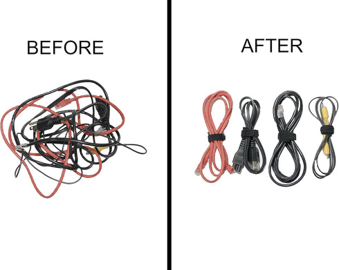 Cable Management Ties(30) 8" Reusable Self-Gripping Cord Straps- Organize Cables, Cords, and Wires- Simple Cord Organizer for Desks and Office (Bl...