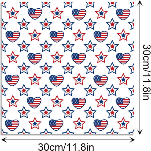 24Sheets Patriotic Pattern Paper 4th of July Double-sided Red Blue White Star Scrapbook Paper for Independence Day for Card Making Photo Album Cra...