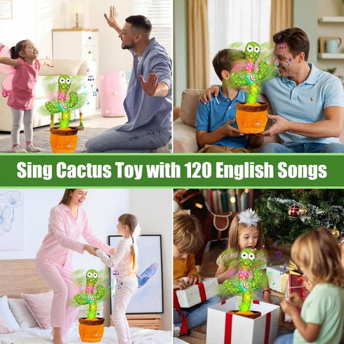 Dancing Cactus, Talking Cactus Toy, Dancing Cactus Mimicking Toy, Repeating and Recording What You Say, Cactus Baby Toy with LED, Repeat, Dance, R...