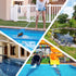 Swimming Pool Skimmer Net Total Length 57 inches, Leaf Rake Net with 4 Section Telescopic Aluminum Pole for Fast Cleaning Ponds, Hot Tub, and Spas...