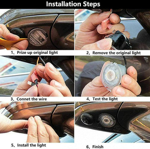 Xotic Tech Pair LED Under Mirror Puddle Lights OE Replacement Error Free Compatible with Ford F150 Raptor Explorer or Lincoln or Mercury or Toyota...