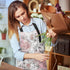 Britimes Apron Home Kitchen Cooking Baking Gardening for Women Men with Pockets Pink Flowers Leaves Watercolor Floral 32x28 inch...